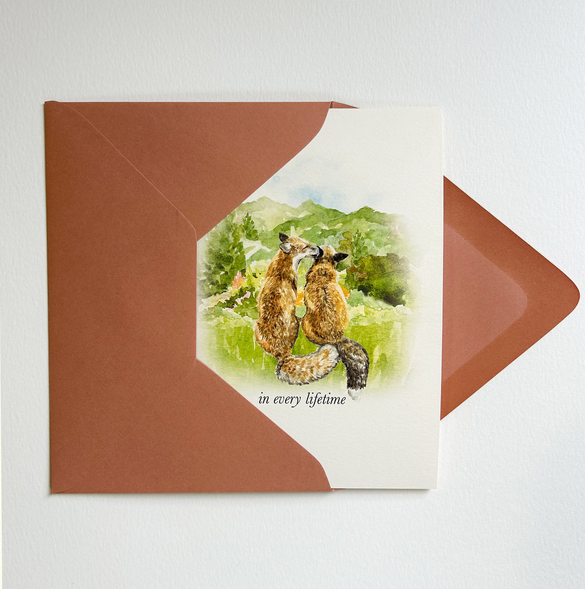 "In Every Lifetime" Fox Romantic Greeting Card