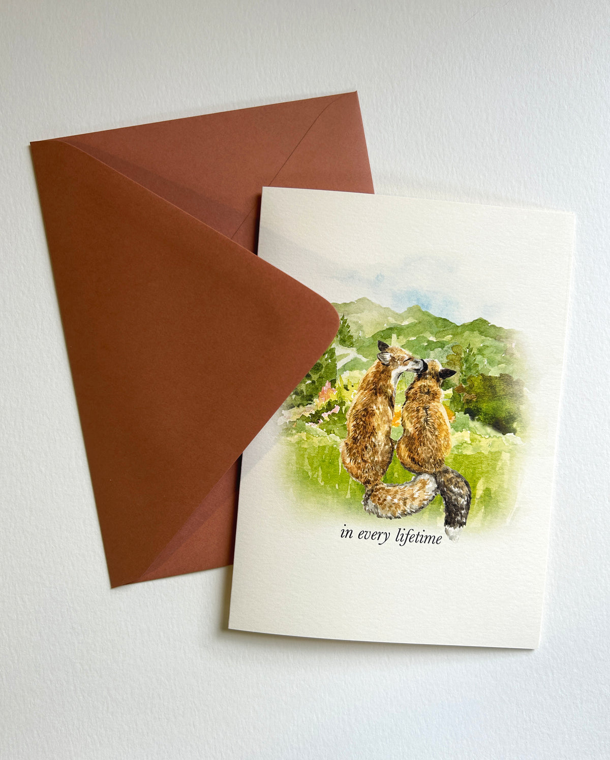 "In Every Lifetime" Fox Romantic Greeting Card